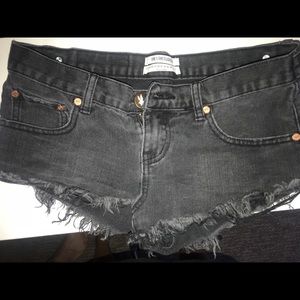 One Teaspoon Black Jean Shorts